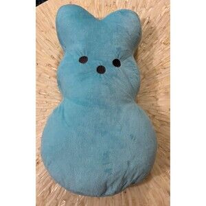 Peeps Candy Plush Easter Bunny‎ Rabbit Pillow Stuffed Animal Large Blue Peep 18”